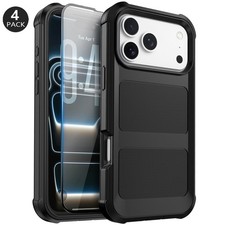 Black For iPhone 16e 17e 16 17 Pro Max Air 16 Case Phone Cover Screen Protector
