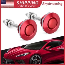 2PCS Push Button Quick Release Hood Bonnet Pins Lock Clip Car Bumper Kit Latch