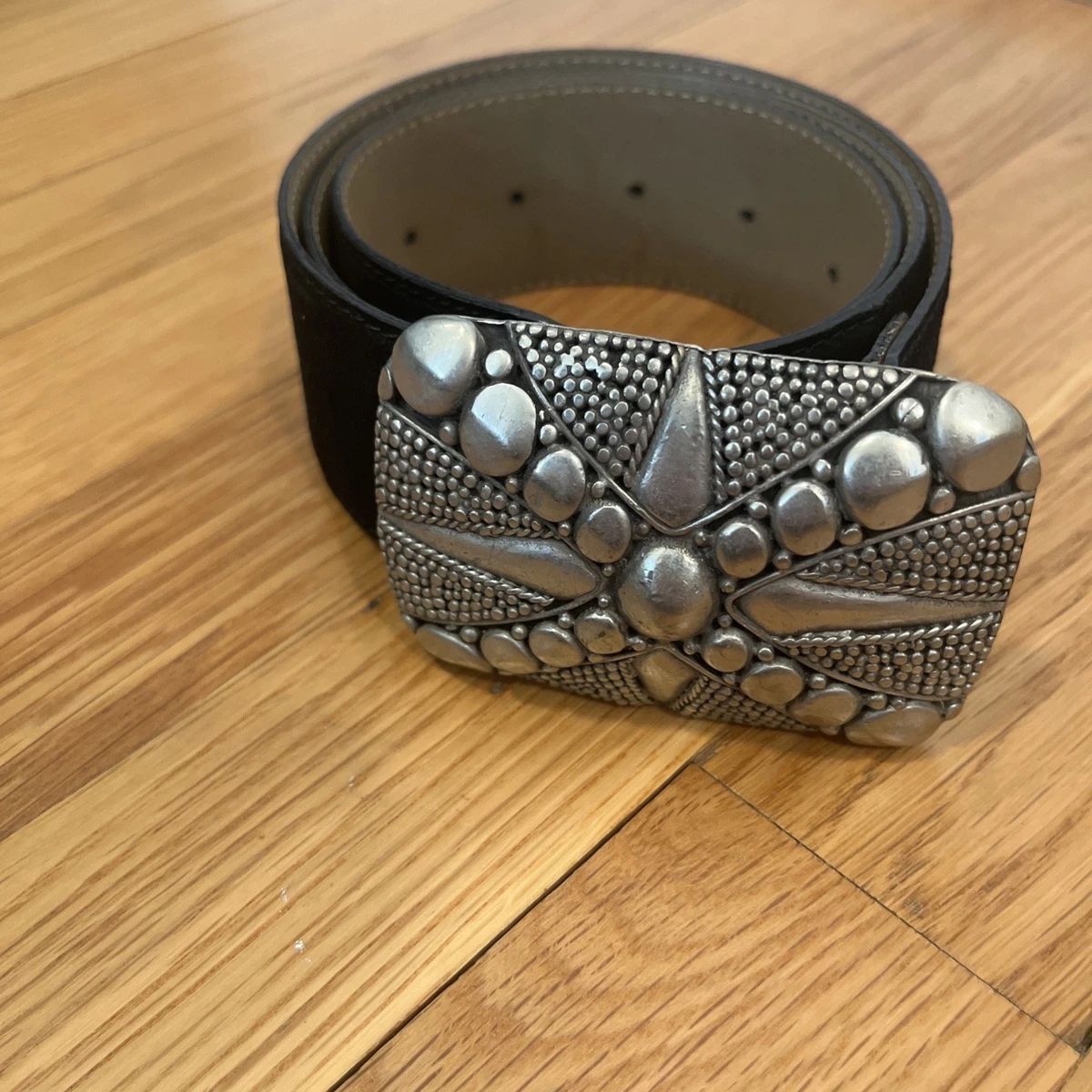 DKNY Black Wide Italian Calfskin Sz Medium Belt DKNY Women main image 2