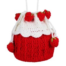  Borsa all'uncinetto alla fragola Borsa lavorata a maglia Borsa alla fragola