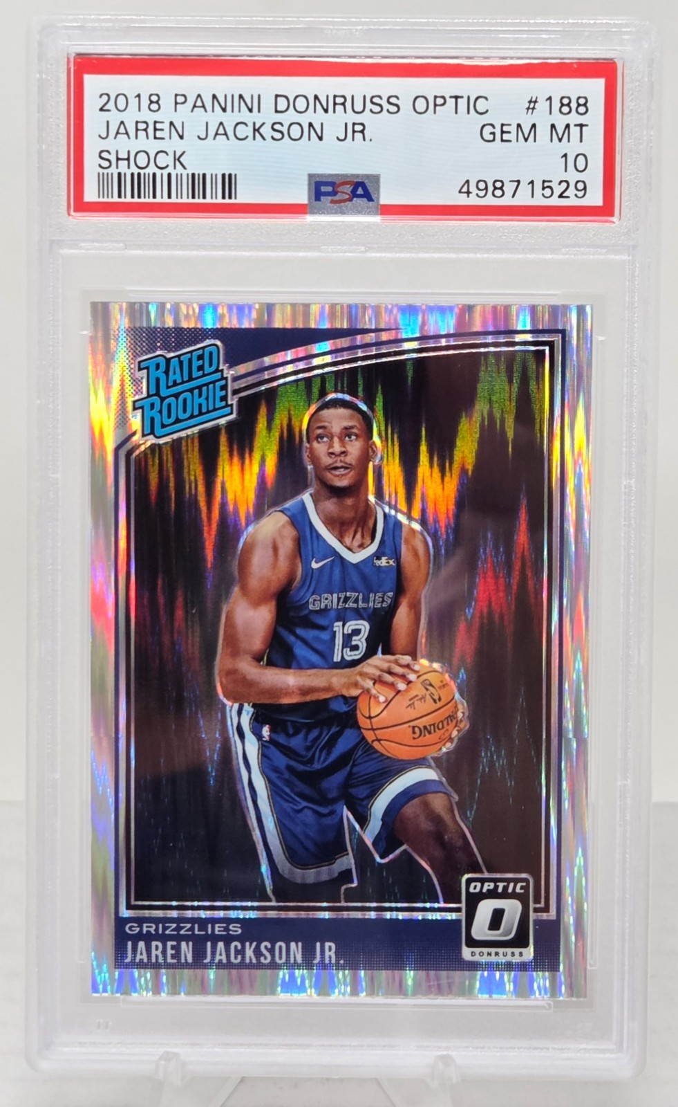2018 Optic JAREN JACKSON JR. Shock Refractor Rookie Card PSA 10 Gem Mint