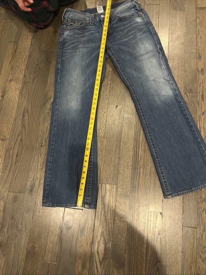 True Religion Jeans Women’s 30 Bootcut Medium Wash Yellow Stitching USA Made - Image 3 of 4