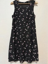 Torrid Womens Sleeveless Black Pink Floral Dark Cottagecore Dress Size 12