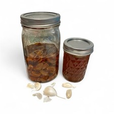 Organic Fermented Garlic In Raw Honey - Glass Jar 10oz