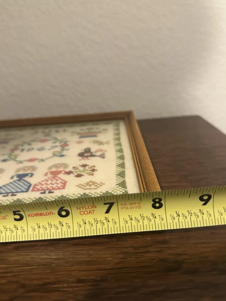 Motivo bordado cumpleaños danés vintage 17 de noviembre de 1946 enmarcado Foto 3 de 4