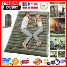 4.7-Inch Ultra-Thick Double Sleeping Pad with Built-in Pump for Camping Comfort