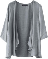 ZANZEA Damen Dünner Sommer Strickjacke Leopardenmuster Loose Bikini Cover up Lan