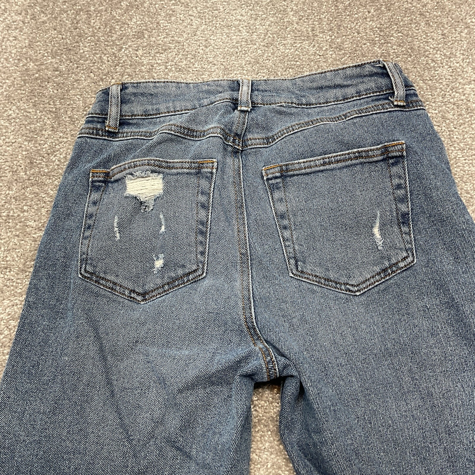 Rewash High Rise Raw Hem Crop Women's size 5/27 Distressed Jeans