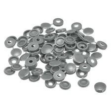 100Pcs 5mm Hinged Screw Cover Caps Plastic Fold Screw Snap Covers, Gray