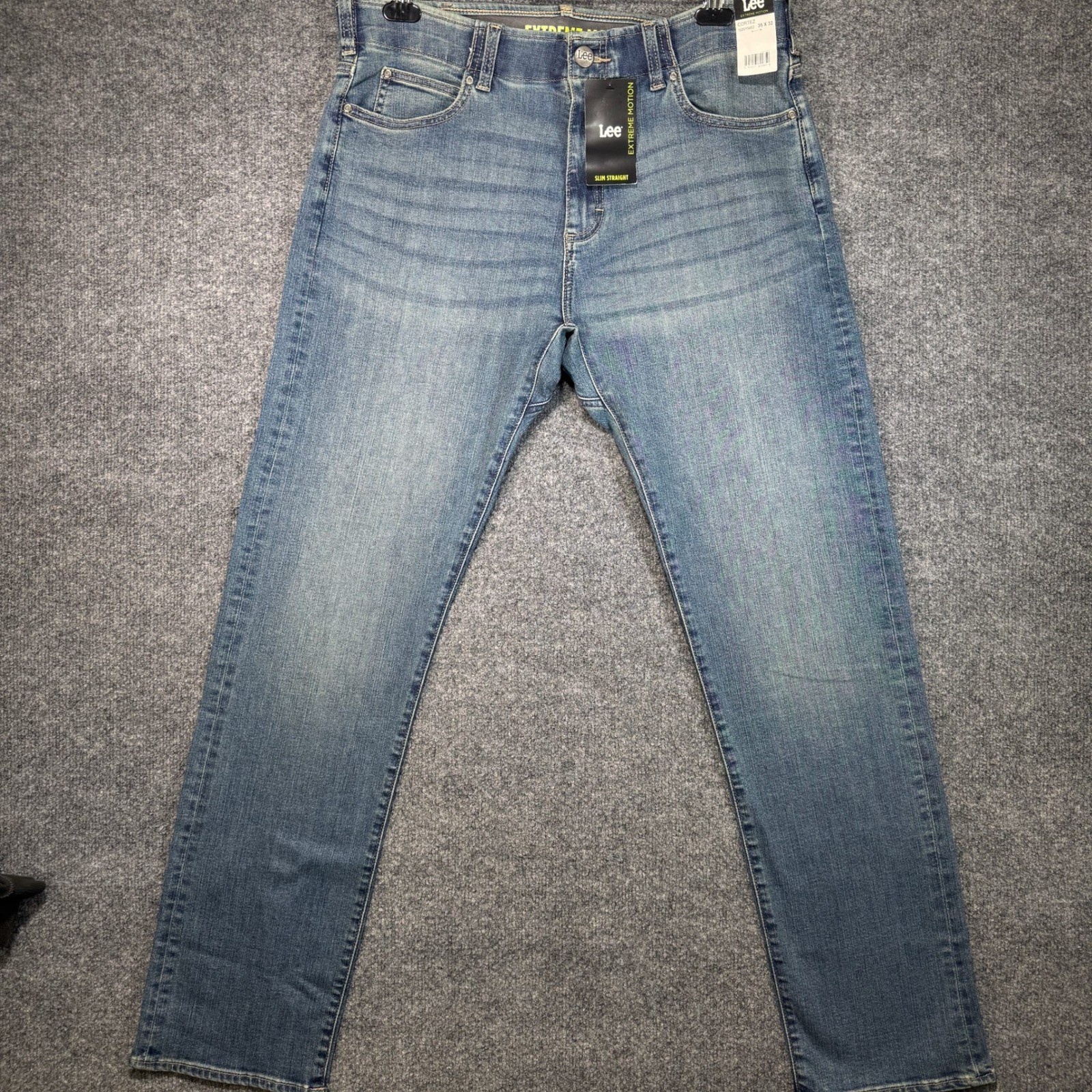 Men 35x32 Cortez Blue Performance Stretch