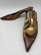 Pre-Owned Prada Brown Size 38 Kitten Heel Heels
