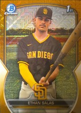 2023 bowman chrome prospects ethan salas gold mojo /50
