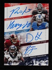 2018 Panini Origins Quad Rookie 5/5 Kerryon Johnson Ronald Jones II Auto 01bj