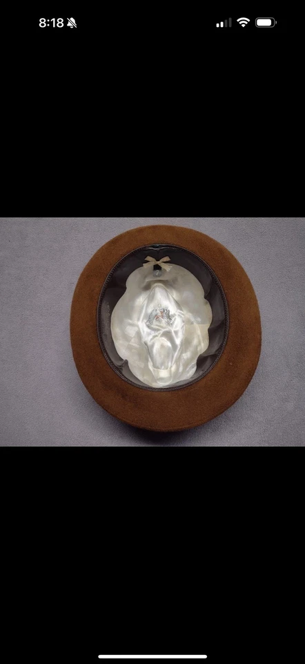 Vintage Stetson The Sovereign Brown Fur Fedora Hat Pinch Front Union Made Sz 7 - Image 3 of 4