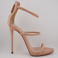 Giuseppe Zanotti Harmony patent leather heels sandals beige nude US 11