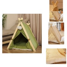 HZYSHH Green Wood Cat Indoor Tent Dog House Teepee Bed