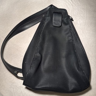 Urban Oxide Black Textured Pebbled Sling Backpack Travel Bag