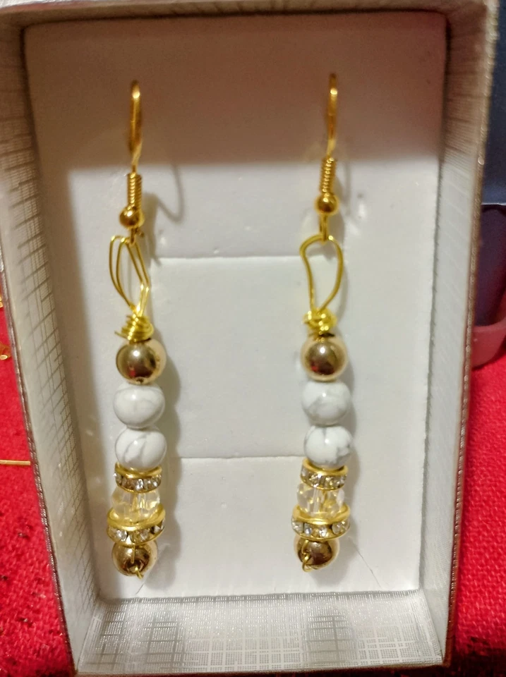 Orecchini Fatti A Mano Con Pietre Naturali E Monachelle Argento 925 Cadauno.  - Immagine 3 di 4