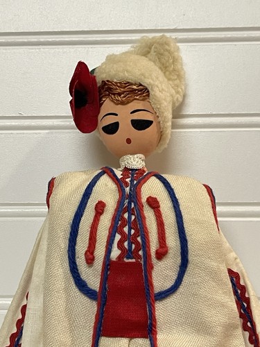 Bulgarian Folk Doll Mod Traditional Costume 14” Tall Vintage