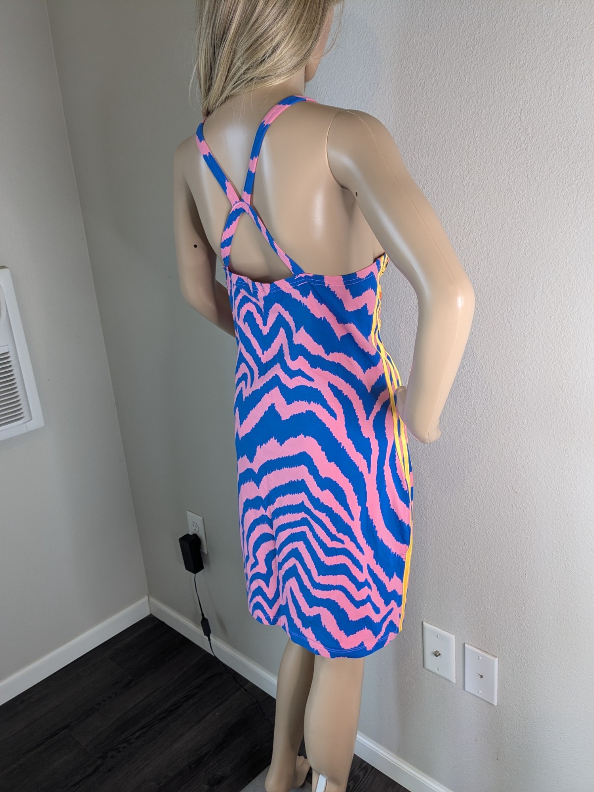Adidas X FARM Rio Dress Women's Size XL Mini Dress 3-Stripes Tropical Sporty NWT image 10
