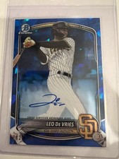 2025 Bowman Chrome Saphire Blue  Leo De Vries Auto 82 of 199