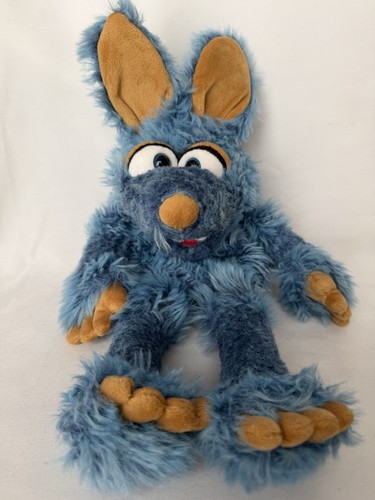 Living Puppets Fizz the Blue Dog 18" German Handmade Plush Hand Puppet