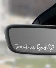 4PCS Trust in God Car Decals for Rearview Mirror, White Sticker A Color: White
