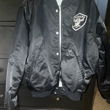 Vintage Starter Authentic Pro Line Oakland Raiders Satin Bomber Jacket XL NFL