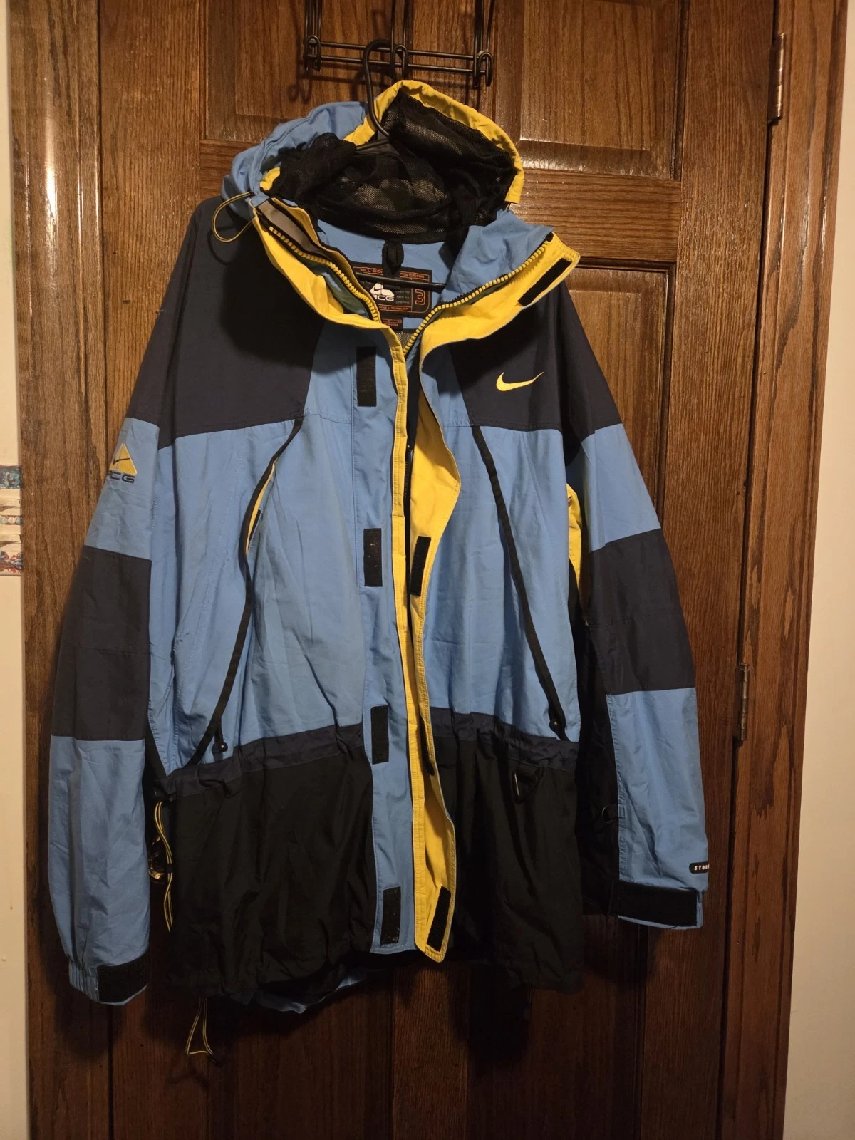 Vintage NIKE ACG BLUE And BLACK STORM FIT JACKET Coat Outer Layer 3 Large