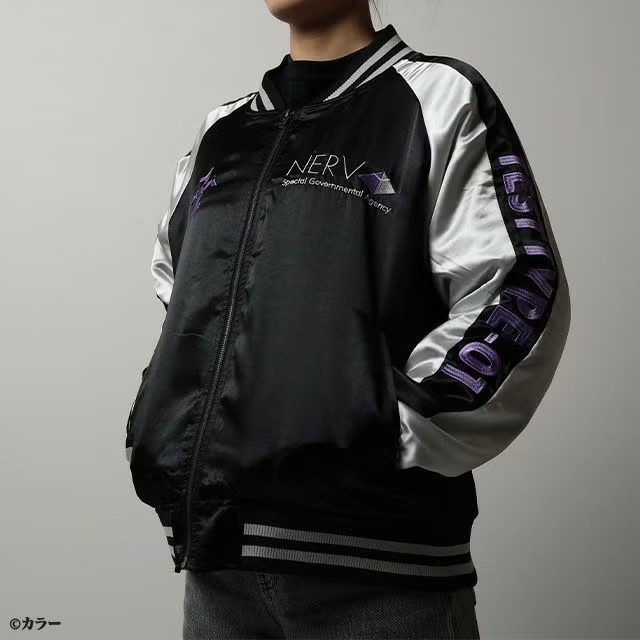 Evangelion EVA-01 Embroidery Jacket Sukajan Rayon Black x White