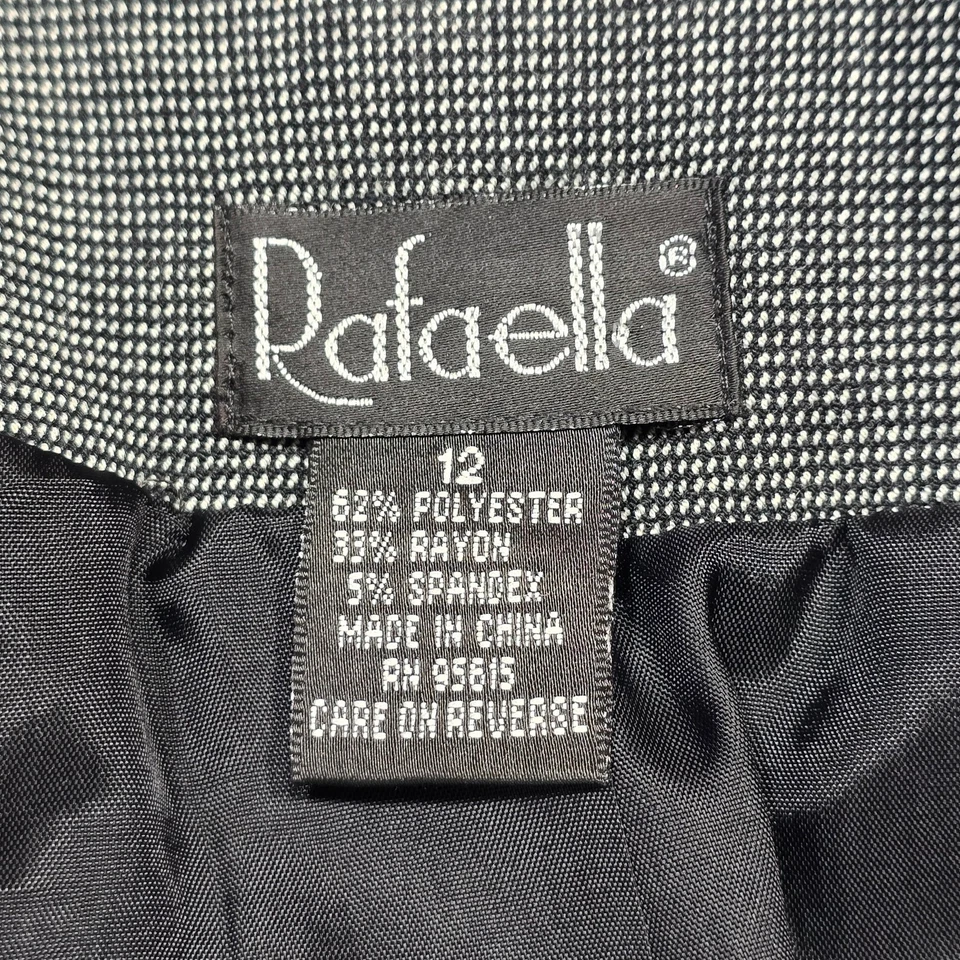 Rafaella Gris Traje Chaqueta Elastizada Preppy Pata de Gallo Manga Larga Botón Mujeres 12 Foto 4 de 4