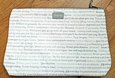 NEW! Thirty One Insulated Thermal Pouch Inspirational Encouraging Words Gray 31