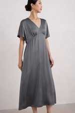 Seasalt Women's Regular Evenglow Satin Dress Dotty Speckle Coal