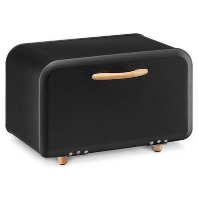 Bread Box - Metal Bread Bin Storage Tin with Front Opening Drop Down Door for.