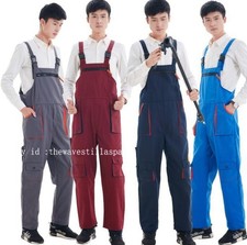 New Men Women Workwear Coverall Overalls Pant Suspenders Bib Boilersuit Jumpsuit