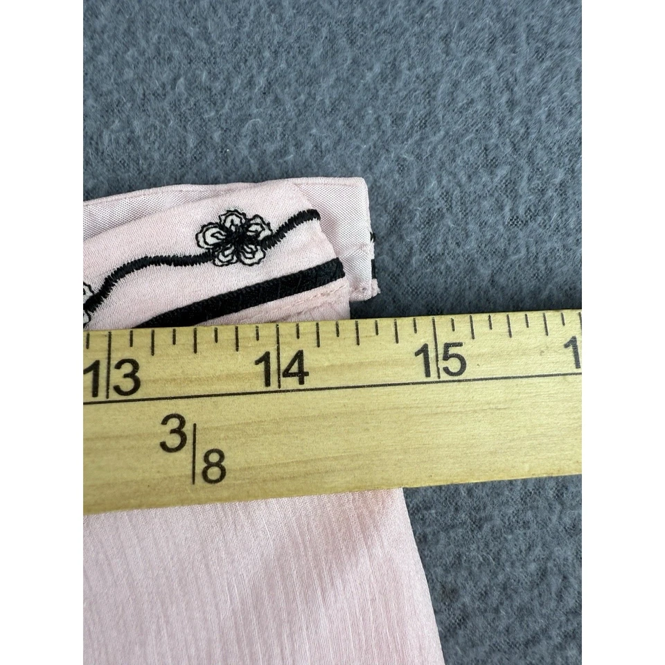 Falda MODA International Rosa Seda Gasa Forrada Floral Bordado Mujer 6 Foto 4 de 4