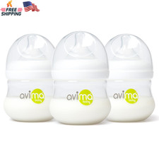 Baby 4 Oz anti Colic Baby Bottles for Breastfed Babies - Slow Flow Nipples, Wide