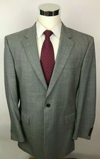 Jos A Bank Gray Textured Regular Fit 2 Button Wool Suit Men's 42L 36x31 Mint 