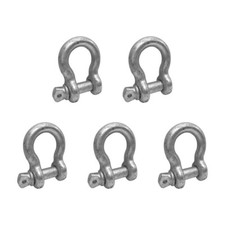 5 PC 1/2" Screw Pin Anchor D Ring Shackle Galvanized Steel Drop Forged 4000 Lbs