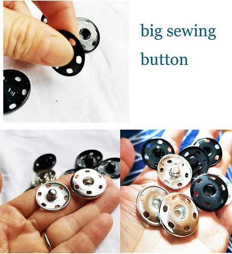 Large Snaps for Sewing Big Sew on Snap Large Buttons 12 Sets Big Metal Snap Fast - Picture 6 of 8