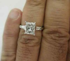 GIA Certified Platinum Diamond Engagement Ring Center 1.50 Carats G-VVS2