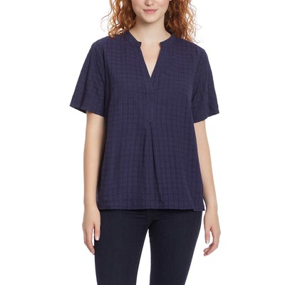 Gloria Vanderbilt Ladies' Seersucker Popover, Blue- 3X_NEW_W_TAG