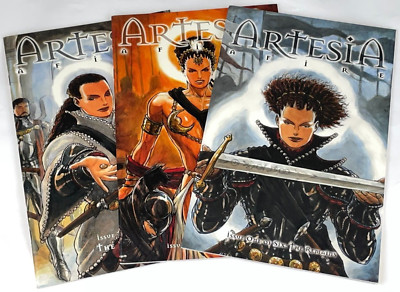 Sirius Comics ARTESIA AFIRE 3 BOOK LOT # 1 2 3 Mark Smylie VF/NM 2003