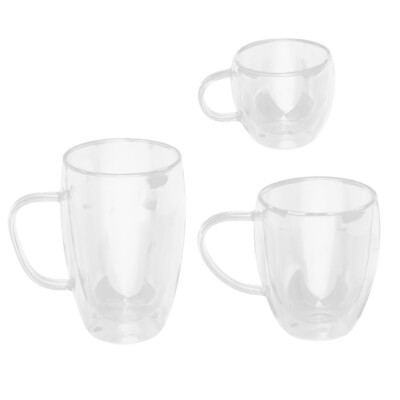Espresso Kaffeegläser handgefertigte doppelwandige Glasbecher Becher 250/350/450ml