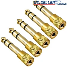 5pcs 6.35mm 1/4" Male to 3.5mm 1/8" Female TRS Stereo Audio Headphone Adapter