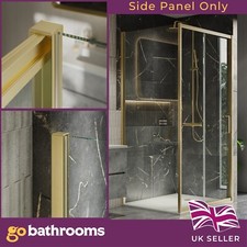 800mm Brushed Gold Shower Side Door Panel Shower Enclosure Easy Clean Glass