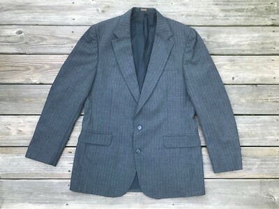 Robert Stock Couture Men Blazer Sport Coat Jacket 2 Button Style Made USA Sz 44L