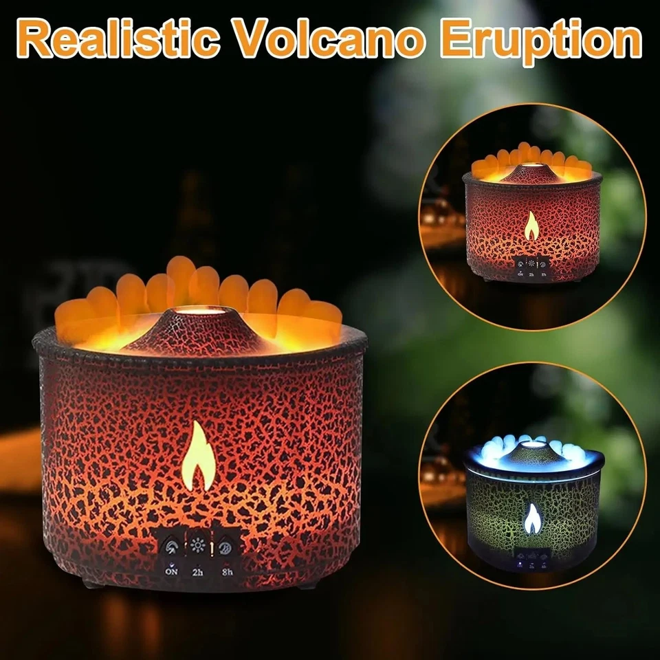 Essential Oil Diffuser Volcano Humidifier with Flame & Volcano Mist Mode Timer - Image 3 of 4