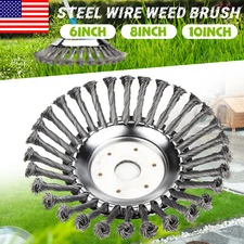 Steel Wire Weeding Grass Trimmer Head Weed Rotating Wheel Brush With Adapter Kit