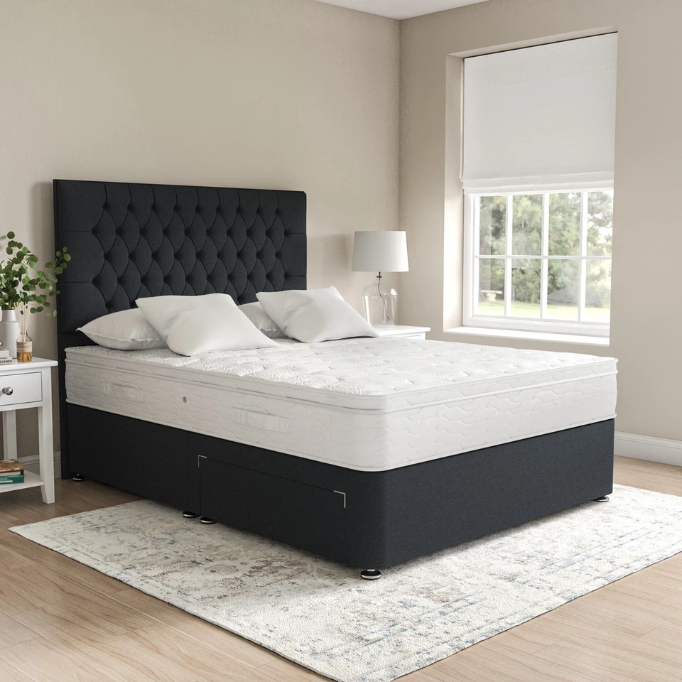 BE&D ORTHOPAEDIC DIVAN BED SET WITH MATTRESS AND HEADBOARD 3FT 4FT6 Double 5FT King